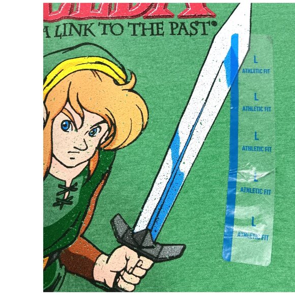NINTENDO- Zelda- Men's T-shirt with Link Character-- SIZE LARGE--Green- Red - Picture 5 of 10